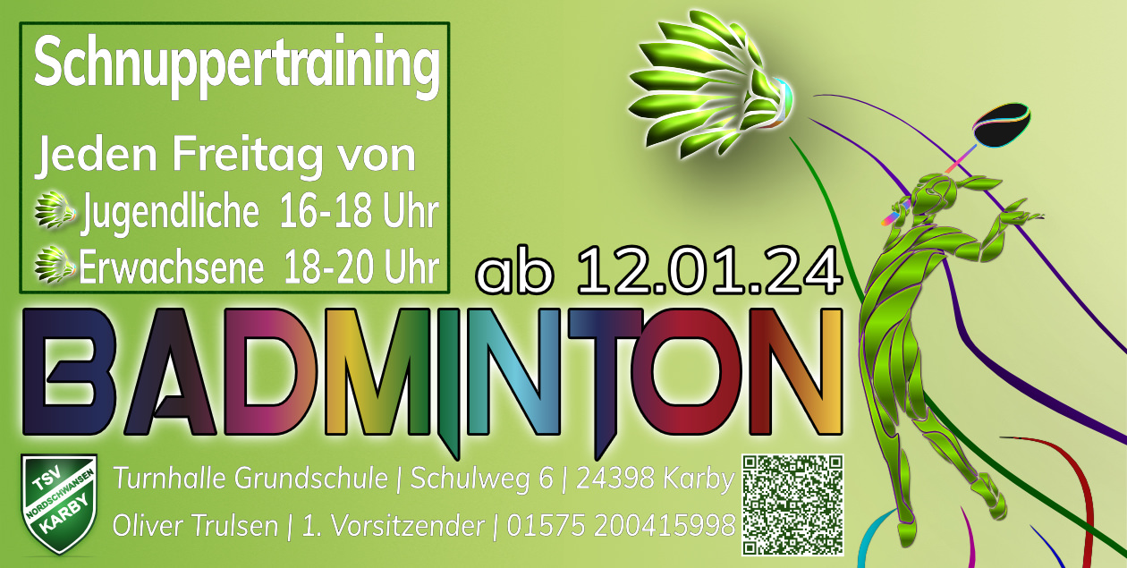 TSV Web Banner Schnuppertraining Badminton